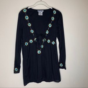 embroidered beach coverup